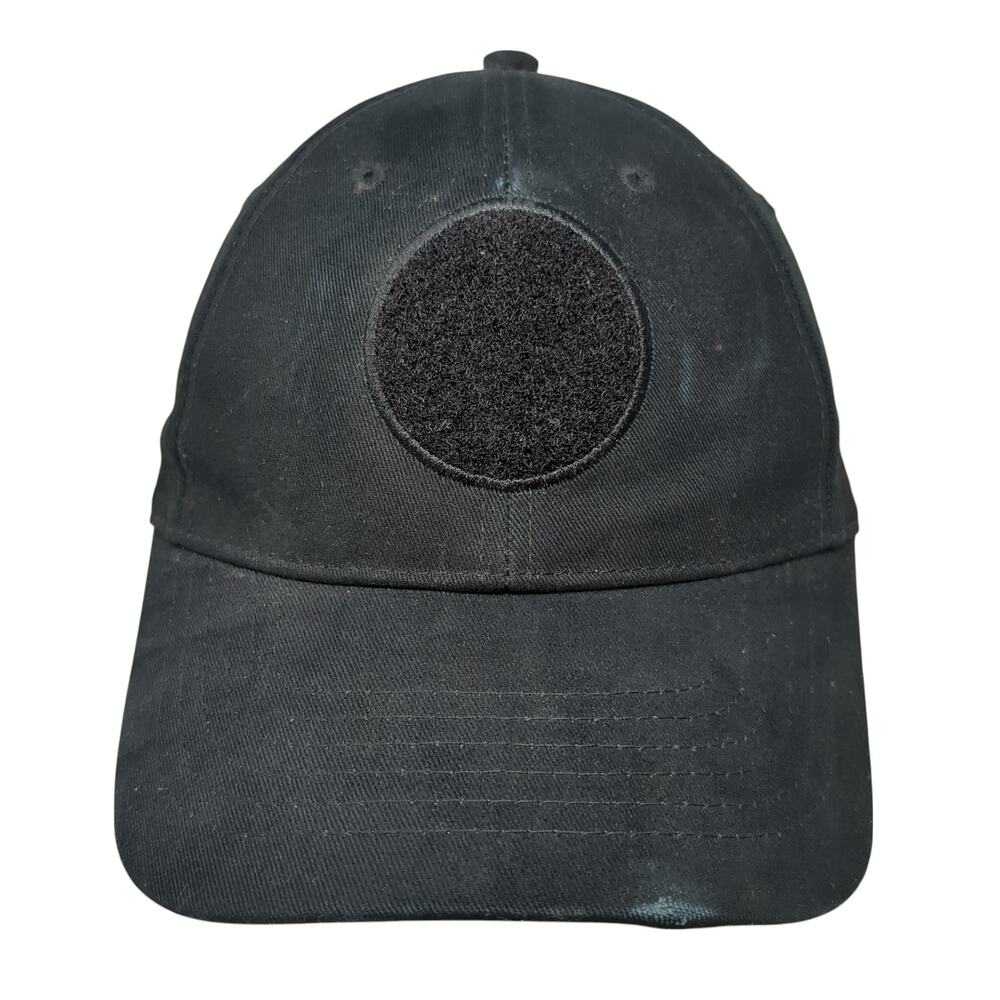Mega Cap Strapback Baseball Cap Black One Size Adjustable W/ Removable Patch